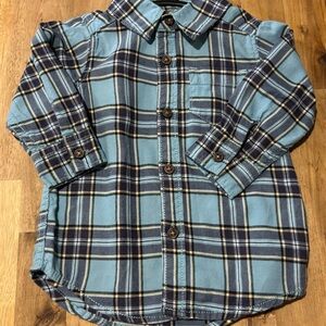 Carter's Blue and Black Plaid Button Down Shirt